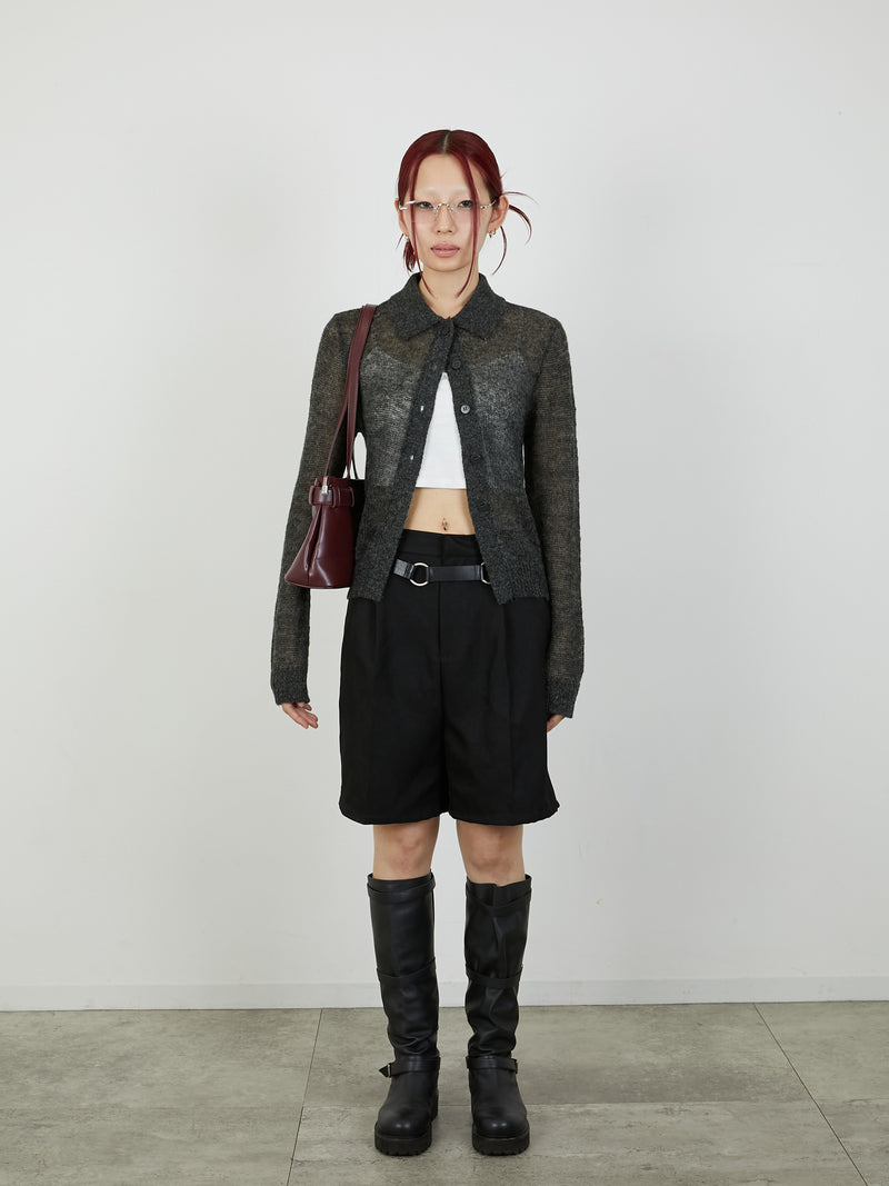 【Heart by led.】TUCK SHORT PANTS / BLACK