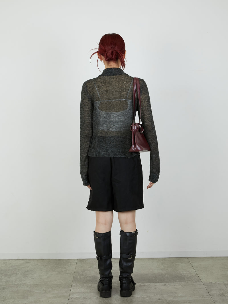 【Heart by led.】TUCK SHORT PANTS / BLACK