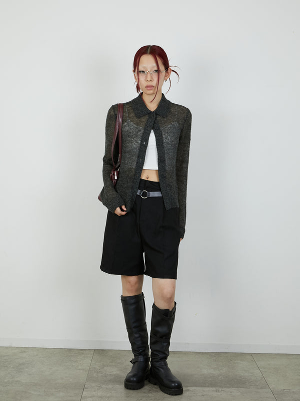 【Heart by led.】TUCK SHORT PANTS / BLACK