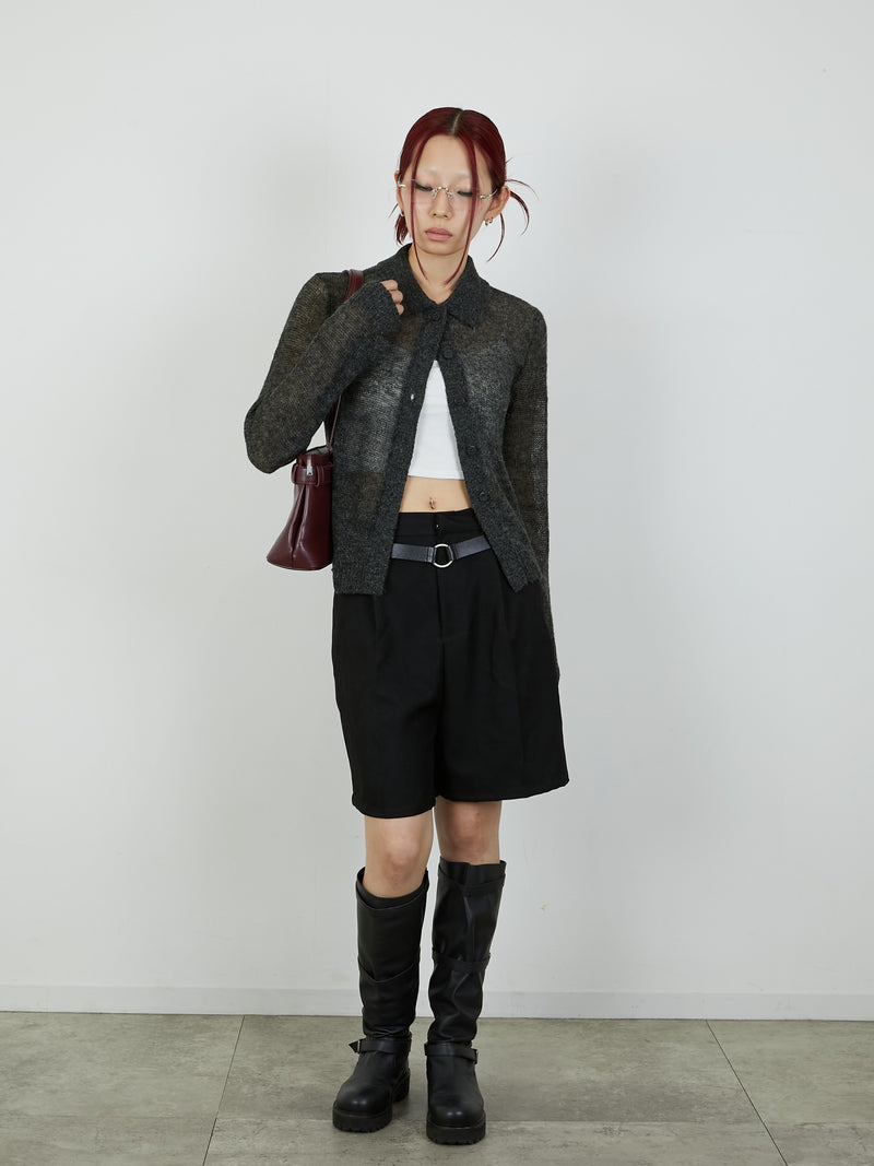 【Heart by led.】TUCK SHORT PANTS / BLACK
