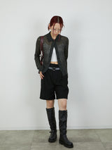 【Heart by led.】TUCK SHORT PANTS / BLACK