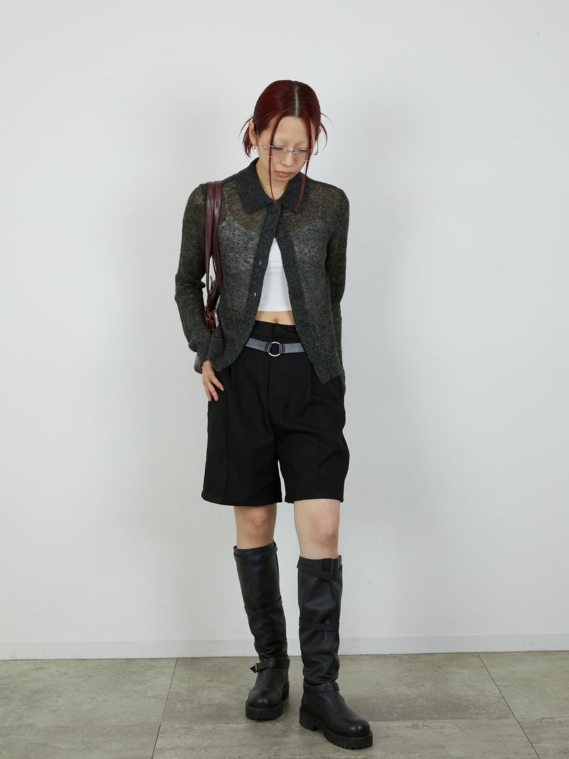 【Heart by led.】TUCK SHORT PANTS / BLACK