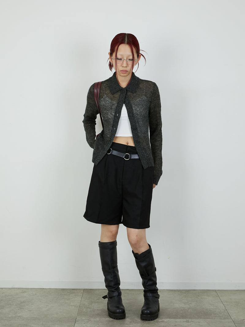 【Heart by led.】TUCK SHORT PANTS / BLACK