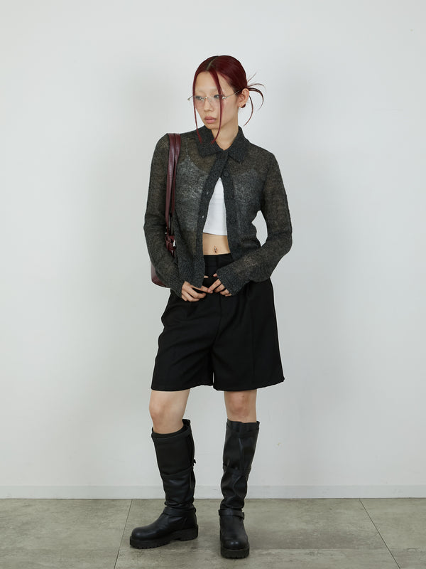 【Heart by led.】TUCK SHORT PANTS / BLACK