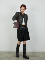 【Heart by led.】TUCK SHORT PANTS / BLACK