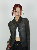 【Heart by led.】SHEER KNIT CARDE /  CHARCOAL GRAY