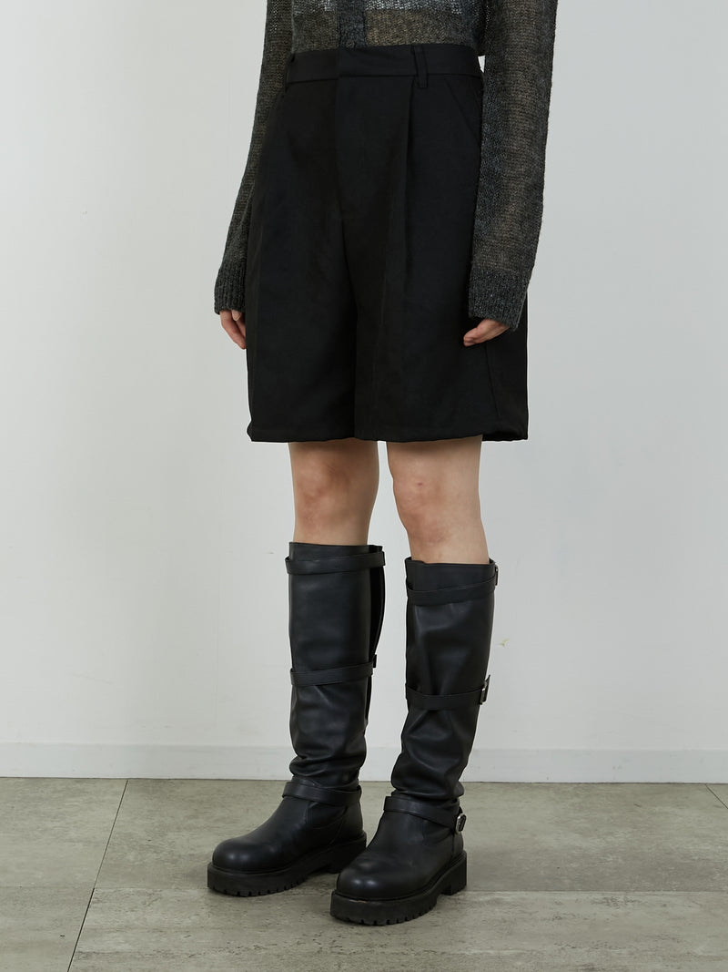 【Heart by led.】TUCK SHORT PANTS / BLACK