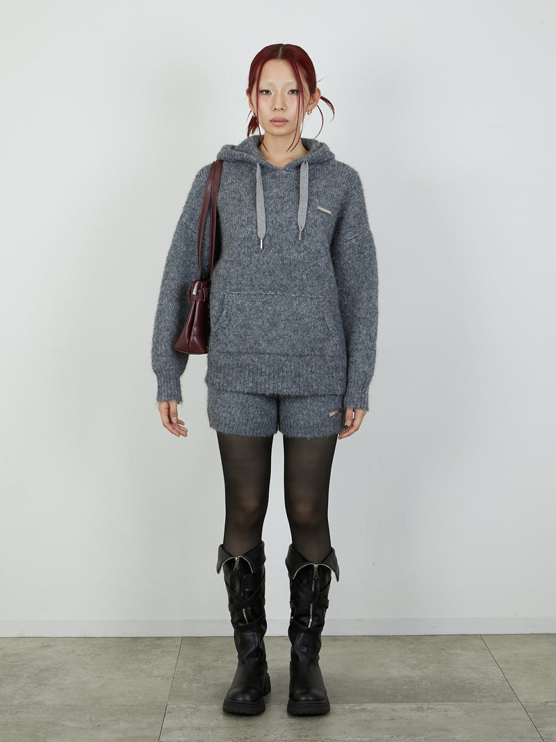 KNIT HOODIE / GRAY