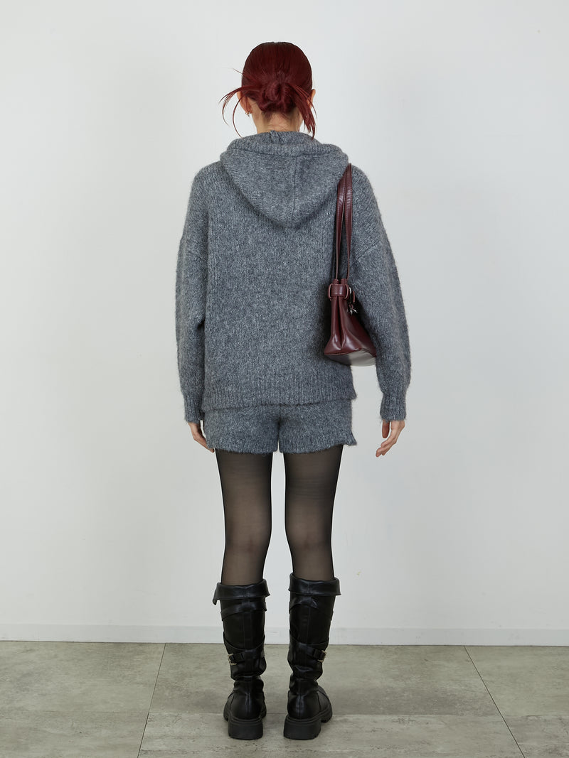 KNIT HOODIE / GRAY
