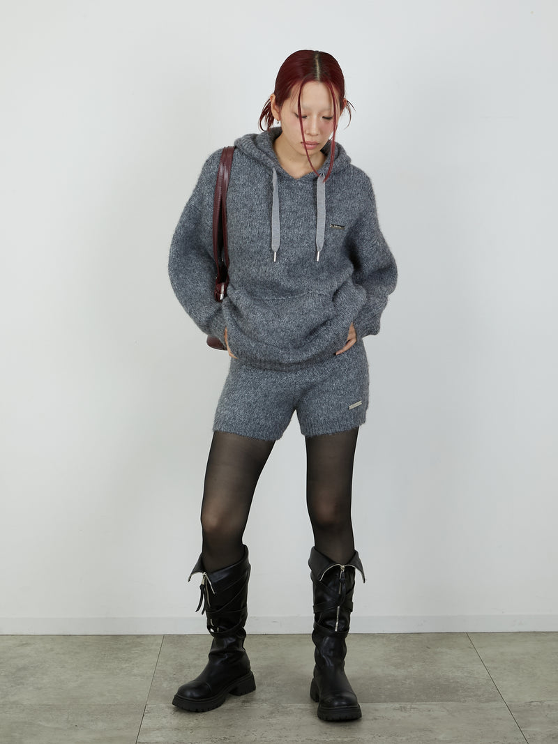KNIT HOODIE / GRAY