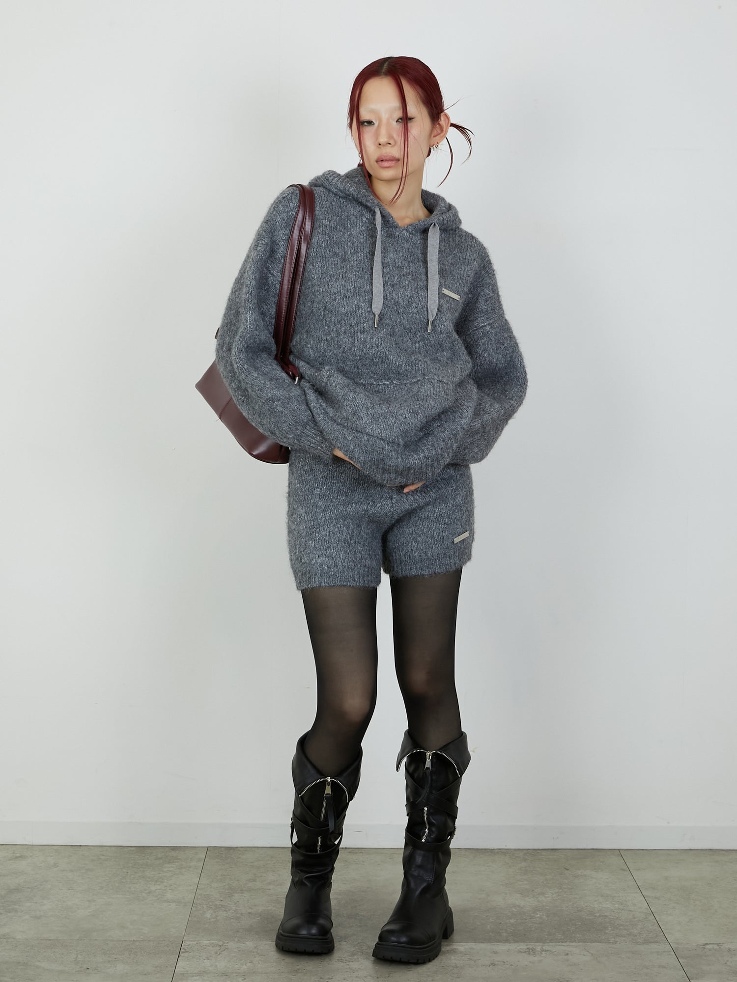 KNIT MINI BOTTOM / GRAY