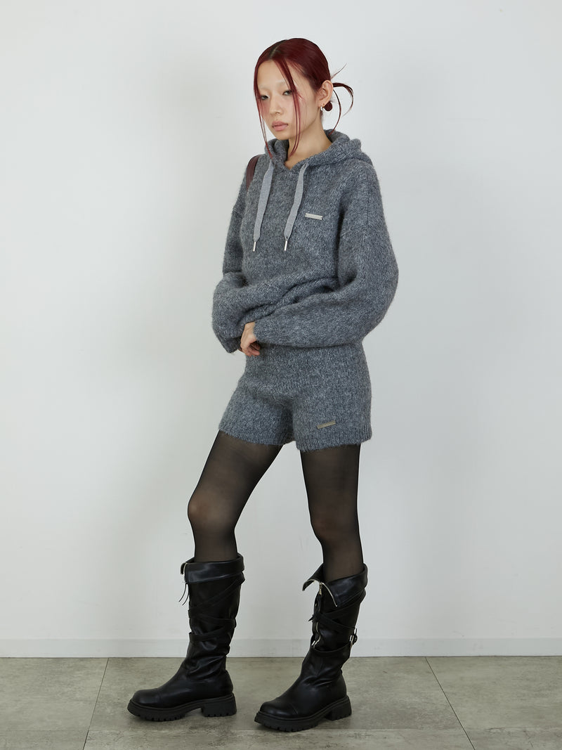 KNIT HOODIE / GRAY