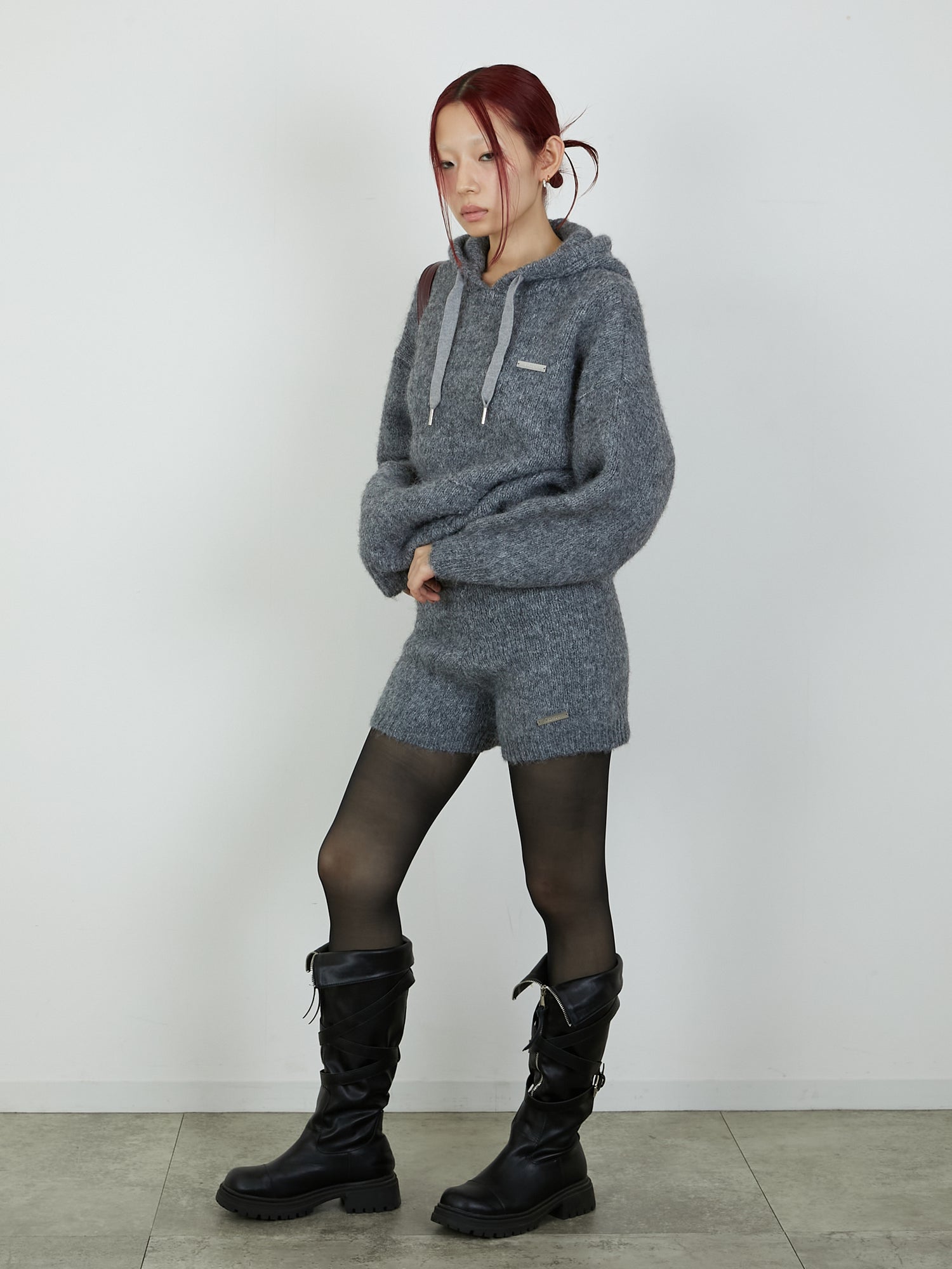 KNIT MINI BOTTOM / GRAY