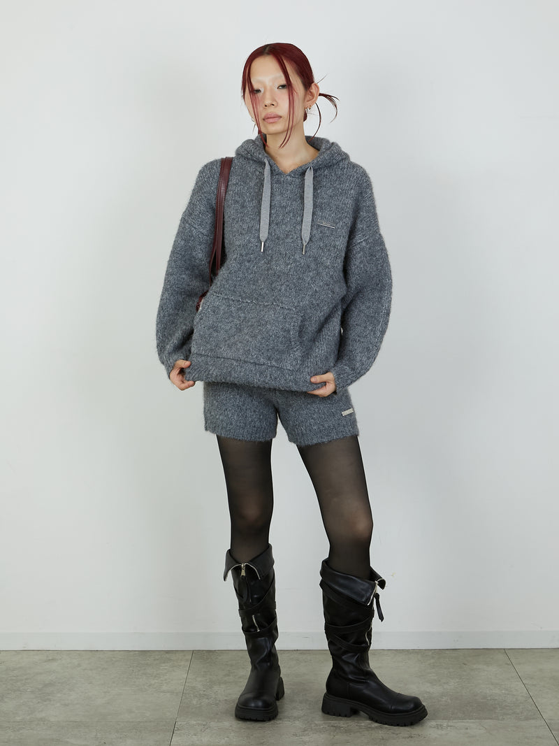 KNIT HOODIE / GRAY