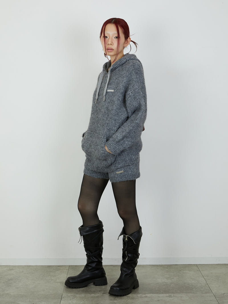 KNIT HOODIE / GRAY