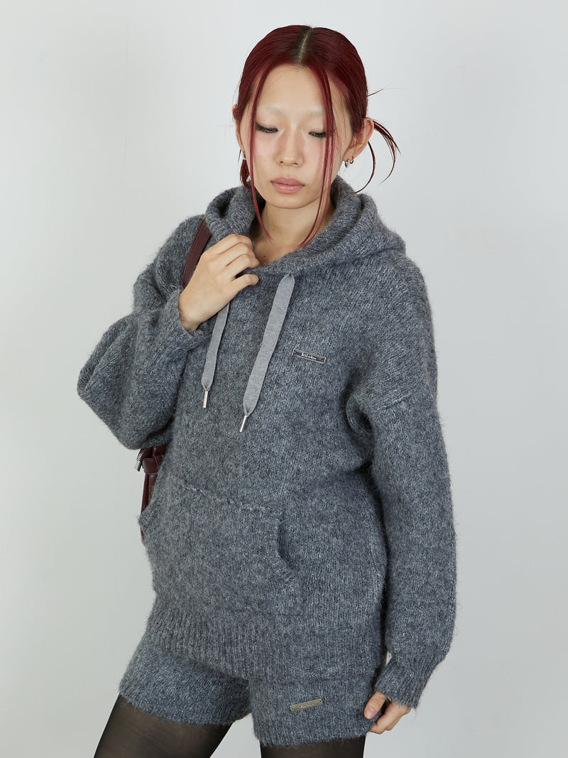 KNIT HOODIE / GRAY