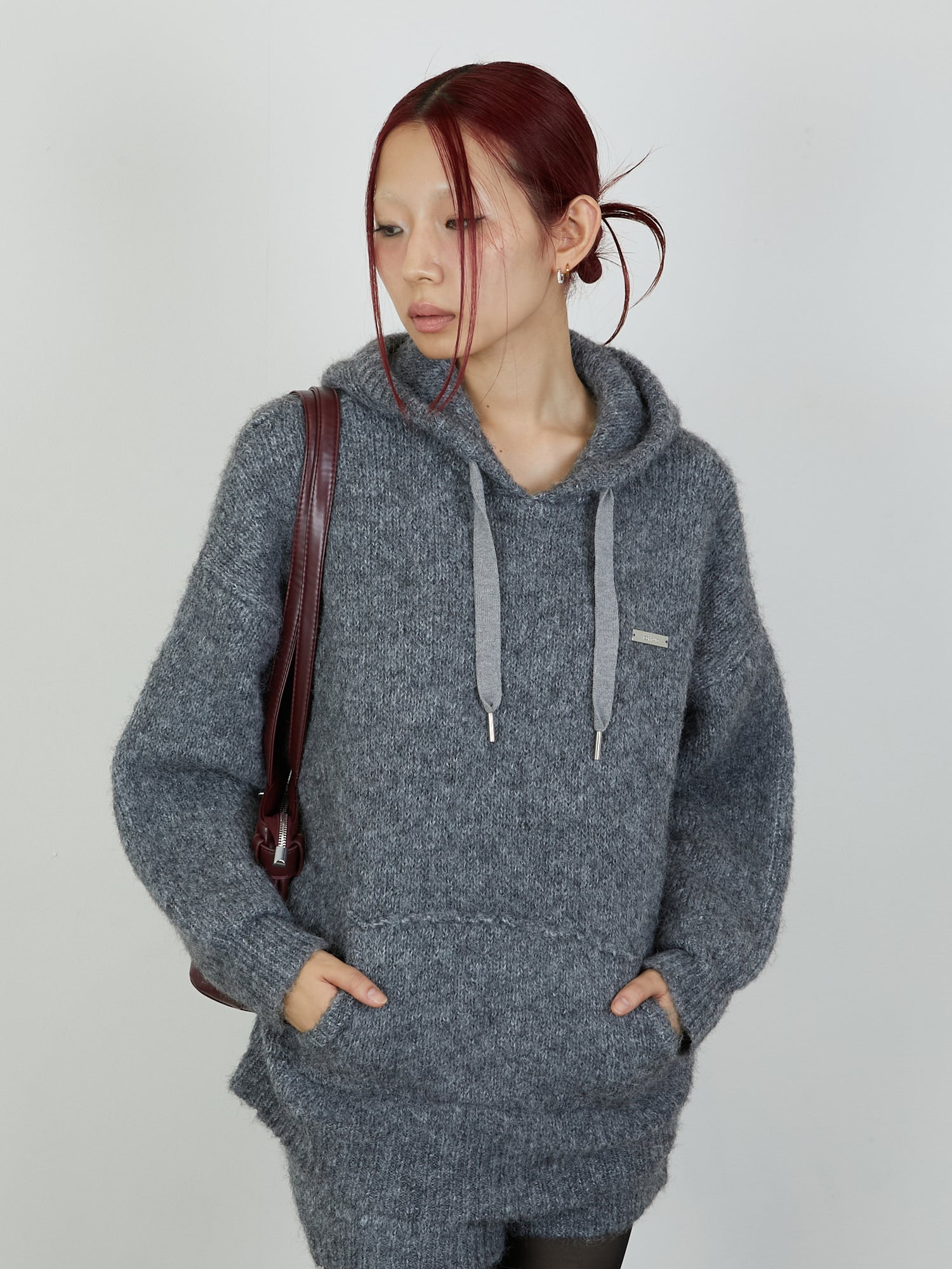 KNIT HOODIE / GRAY