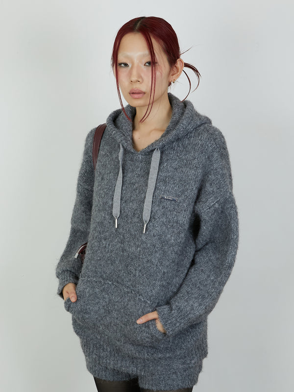 KNIT HOODIE / GRAY