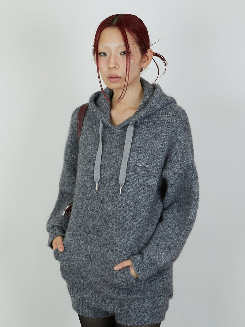 KNIT HOODIE / GRAY