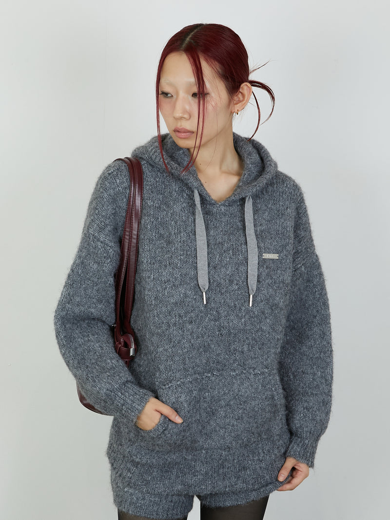 KNIT HOODIE / GRAY