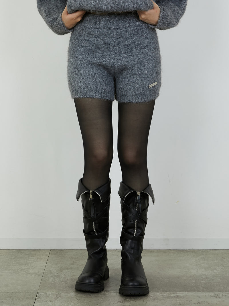 KNIT MINI BOTTOM / GRAY