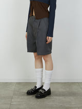 【Heart by led.】TUCK SHORT PANTS / CHARCOAL GRAY