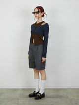 【Heart by led.】TUCK SHORT PANTS / CHARCOAL GRAY