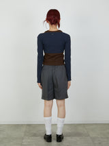 【Heart by led.】TUCK SHORT PANTS / CHARCOAL GRAY