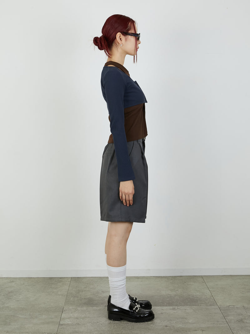 【Heart by led.】TUCK SHORT PANTS / CHARCOAL GRAY