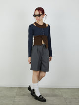 【Heart by led.】TUCK SHORT PANTS / CHARCOAL GRAY
