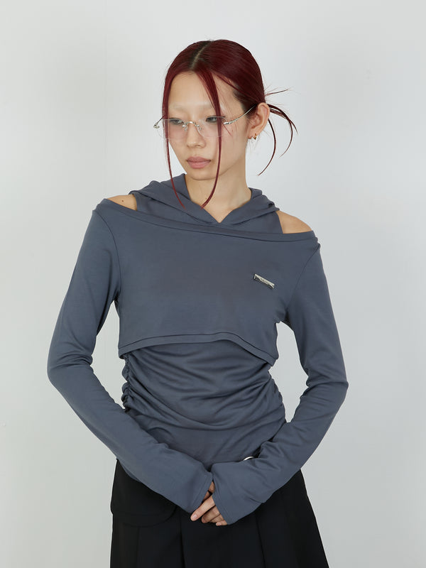 FOODIE TANK  BOLERO SET / CHARCOAL GRAY