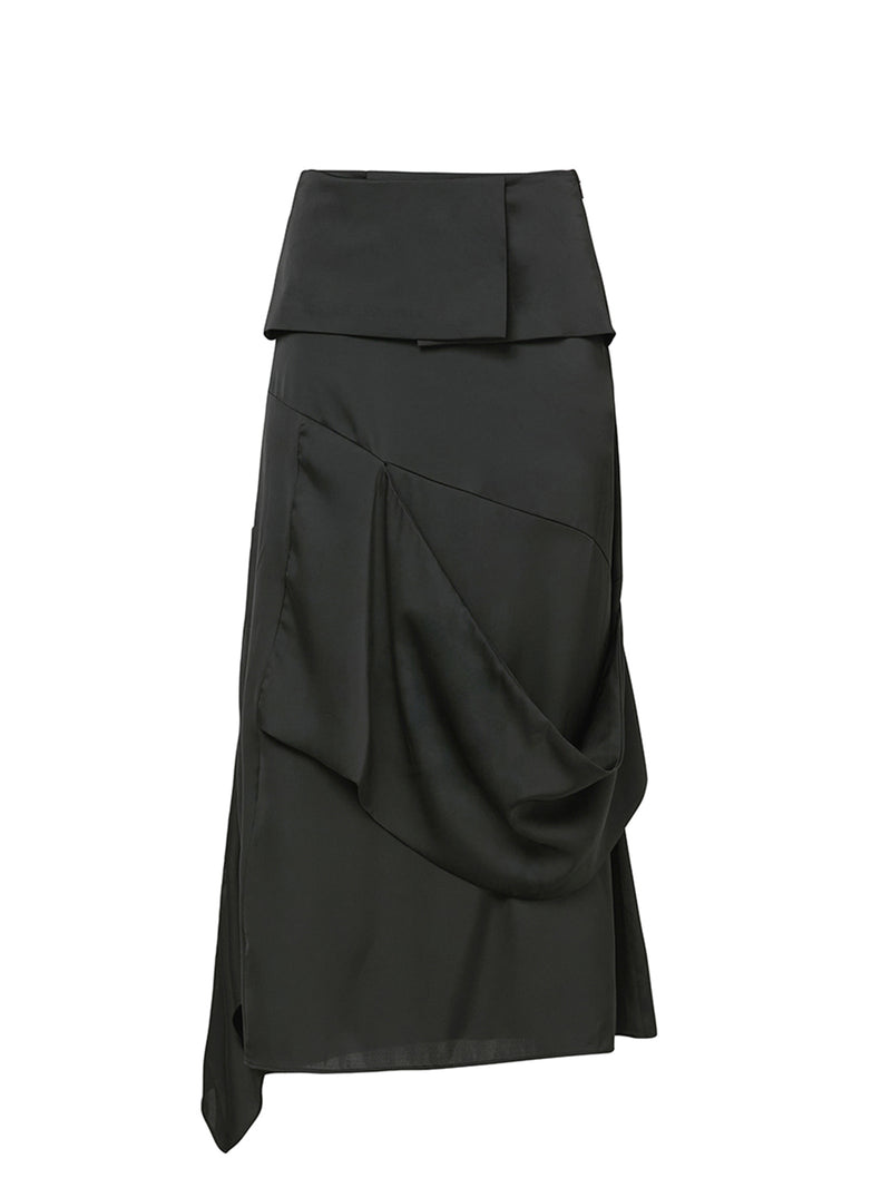 2.Drape Layered Maxi Skirt