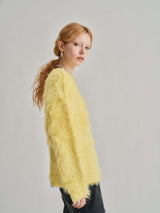 SHAGGY FRONT SLIT TOPS / YELLOW