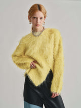 SHAGGY FRONT SLIT TOPS / YELLOW