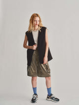 FRONT ZIP OVER VEST / BLACK