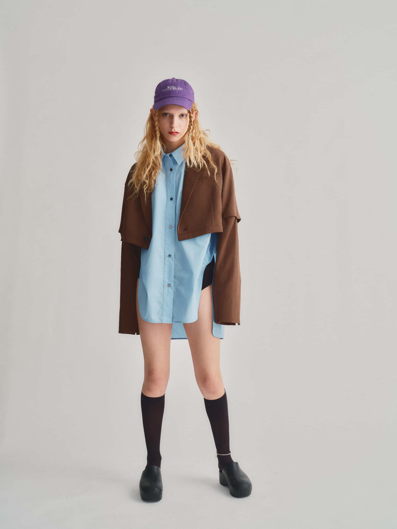 ２WAY COLLAR OVER SHIRT / BLUE