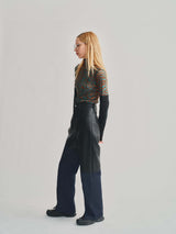 VELOUR SHEER LEOPARD TOPS /GREEN