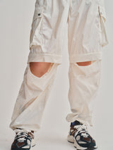 2WAY METALLIC CARGO PANTS / WHITE