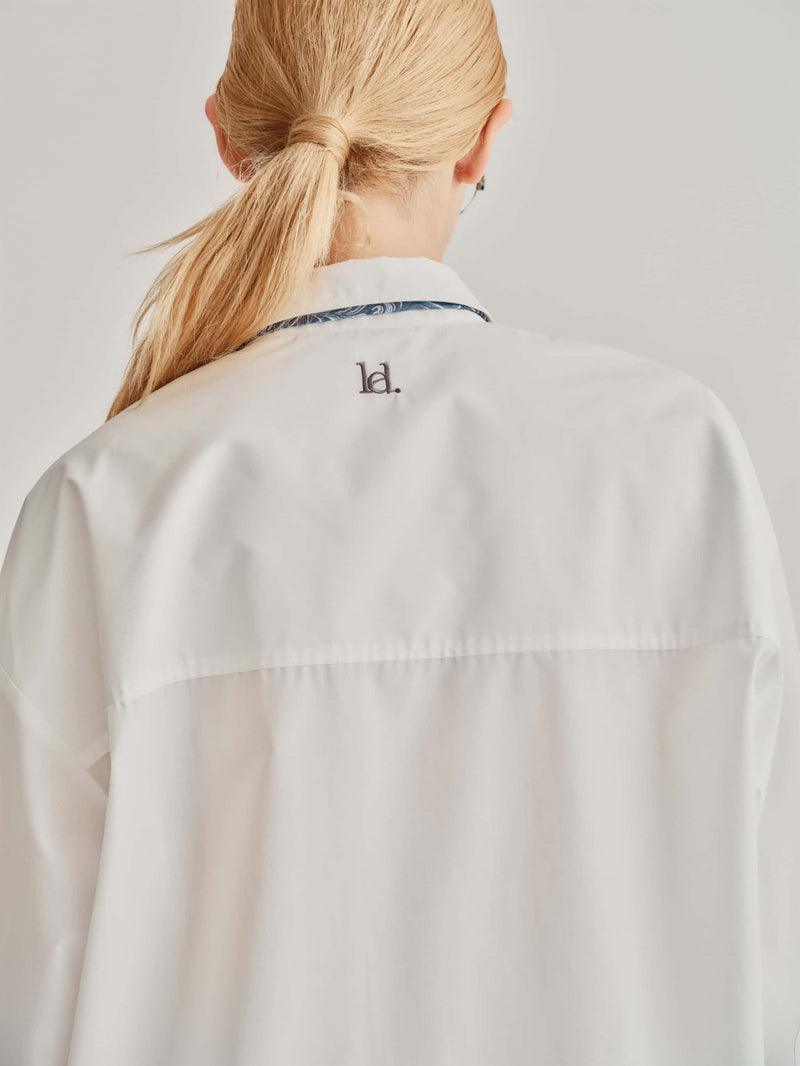 ２WAY COLLAR OVER SHIRT / WHITE