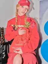 SHORT ZIP SWEAT / RED