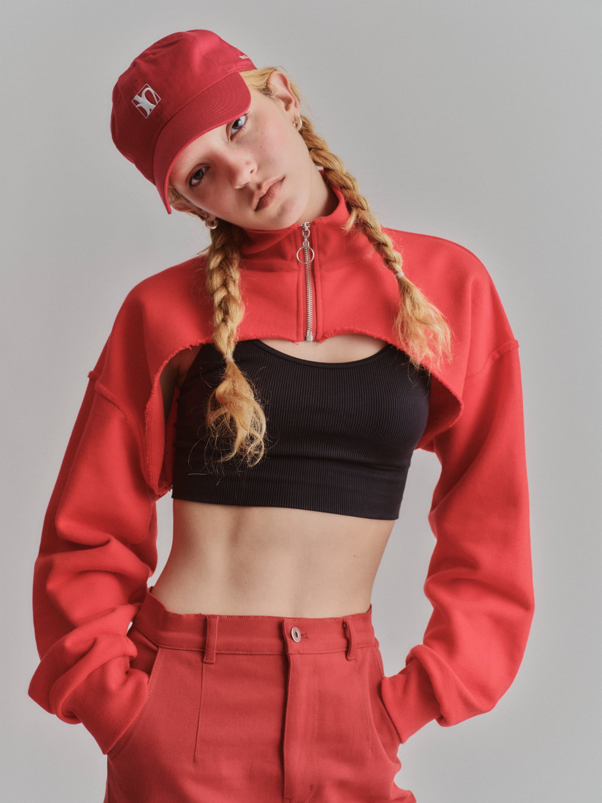 SHORT ZIP SWEAT / RED – led-tokyo│レッドトーキョー - 23AW