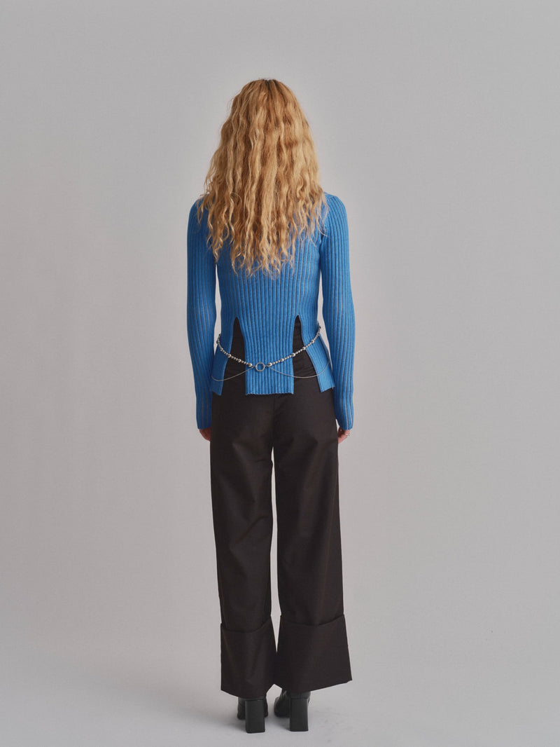 HIGH WAIST SLACKS PT / BLACK