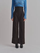 HIGH WAIST SLACKS PT / BLACK