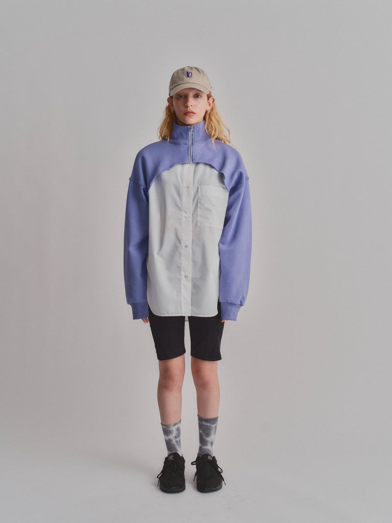 SHORT ZIP SWEAT / PURPLE