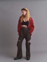 HOOK DESIGN CUTOUT SLACKS PT / BLACK