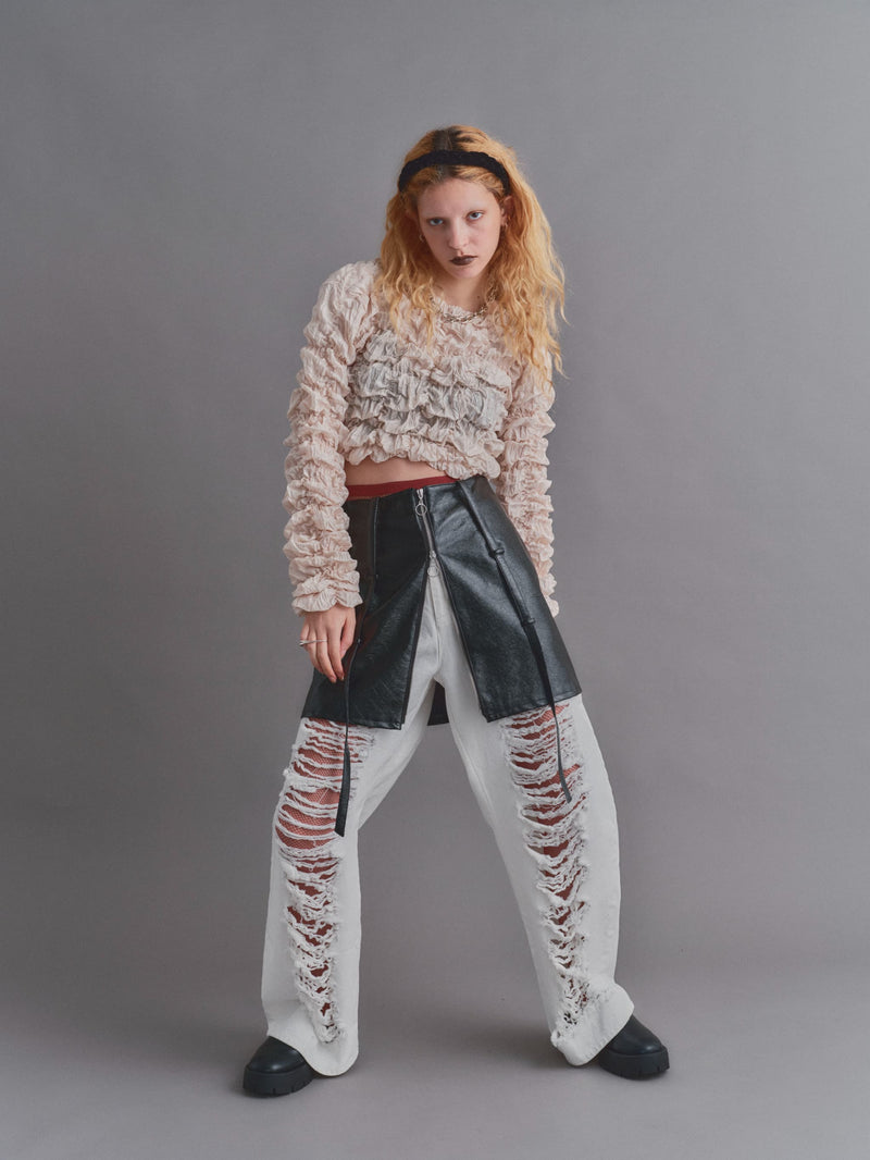 SHIRRING BLOUSE / WHITE