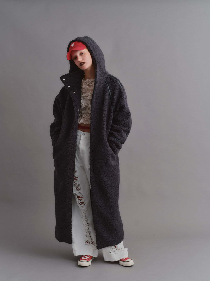 WIDE HIGH DAMAGE DENIM / WHITE