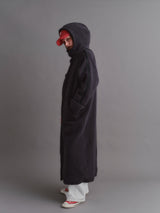 LEATHER PIPING BOA LONG CT / GRAY