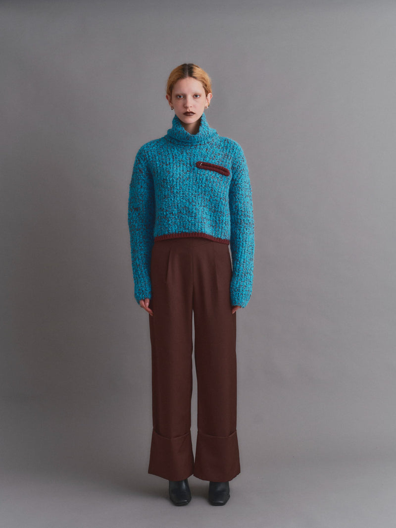 HIGH WAIST SLACKS PT / BROWN