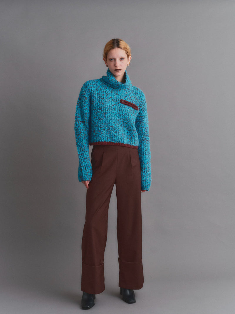 HIGH WAIST SLACKS PT / BROWN